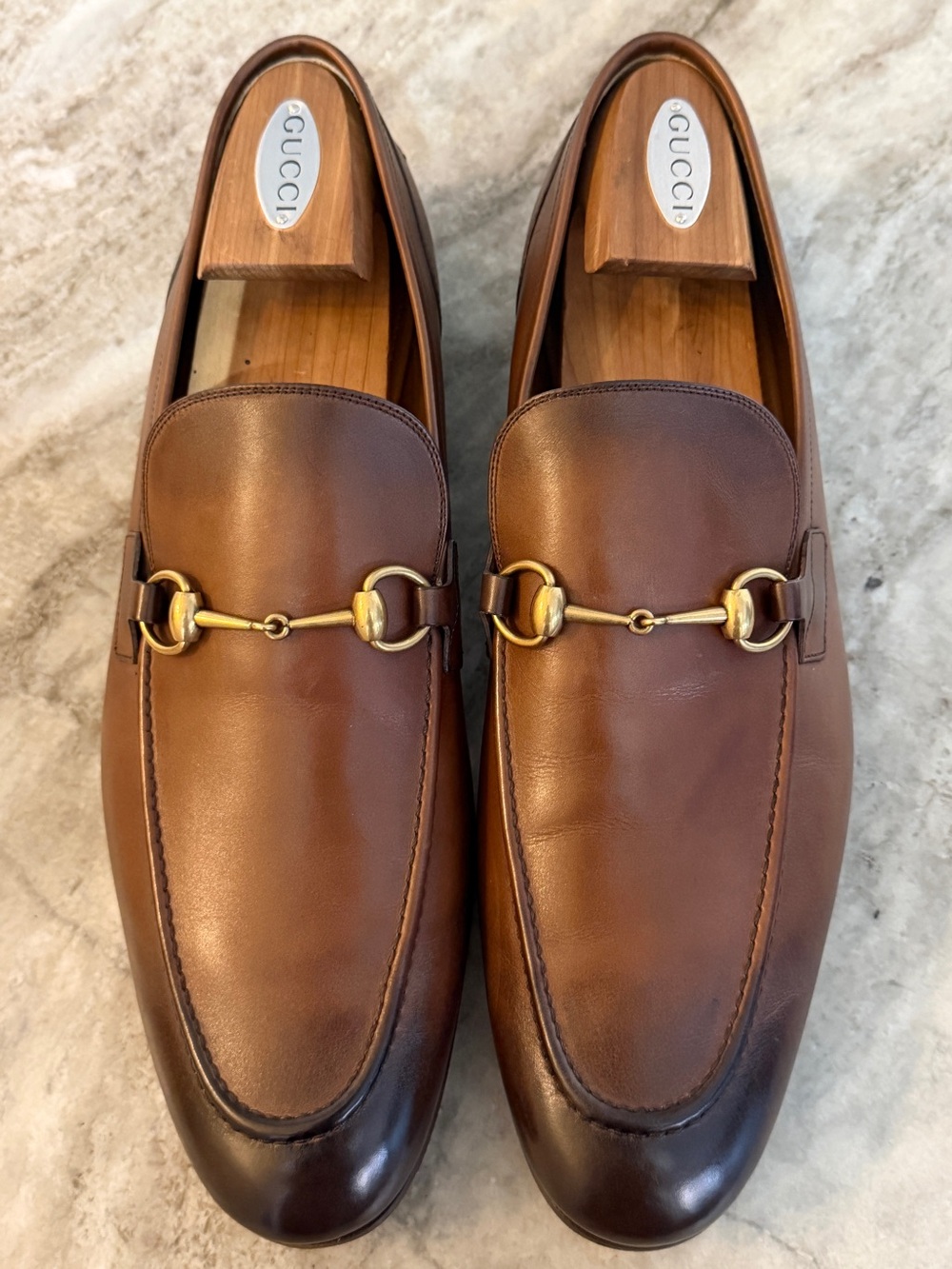 GUCCI JORDAAN Horsebit Leather Loafer  Brown Ombre 14 / 14.5 US $1100 1953